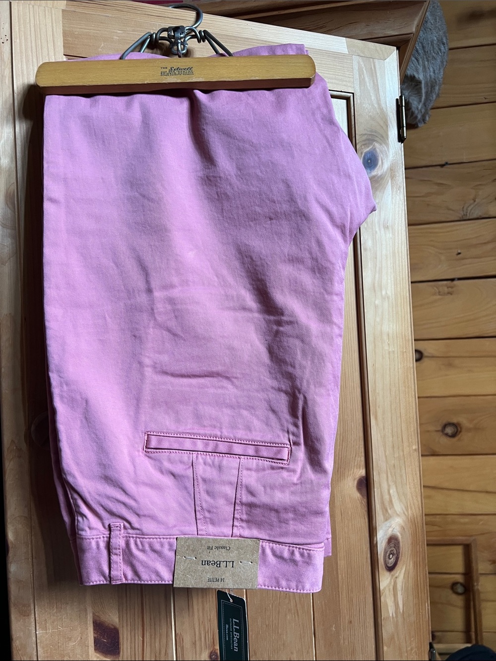 LL Bean Lakewashed Straight Leg Pants  Rose 14 P